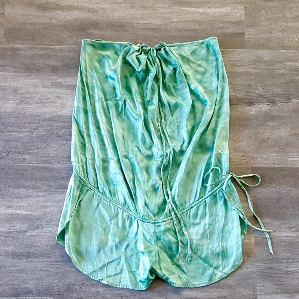 Indah silk mint romper XS NWOT, silky/sexy beach to lunch coverup.
